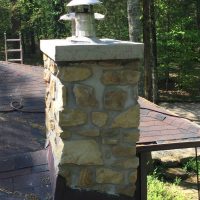 Chimney with water leak repair